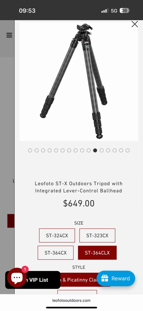 Leofoto Tripod ST-X 364 CLX with pic and arca
