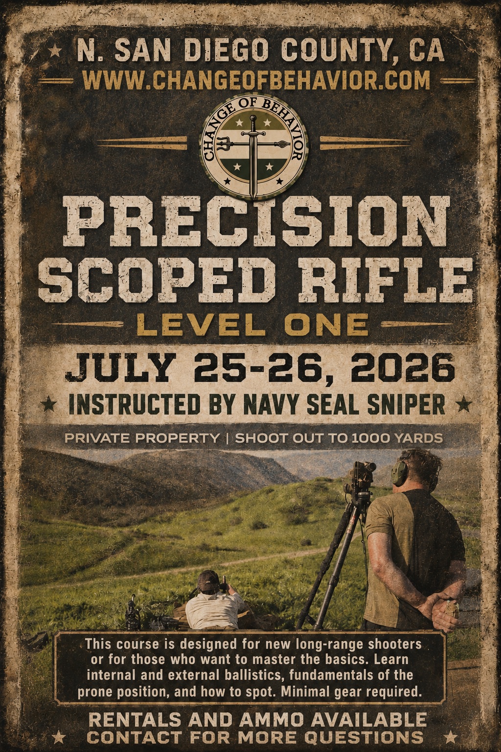 Precision Scoped Rifle Level 1 July 25-26 2026
